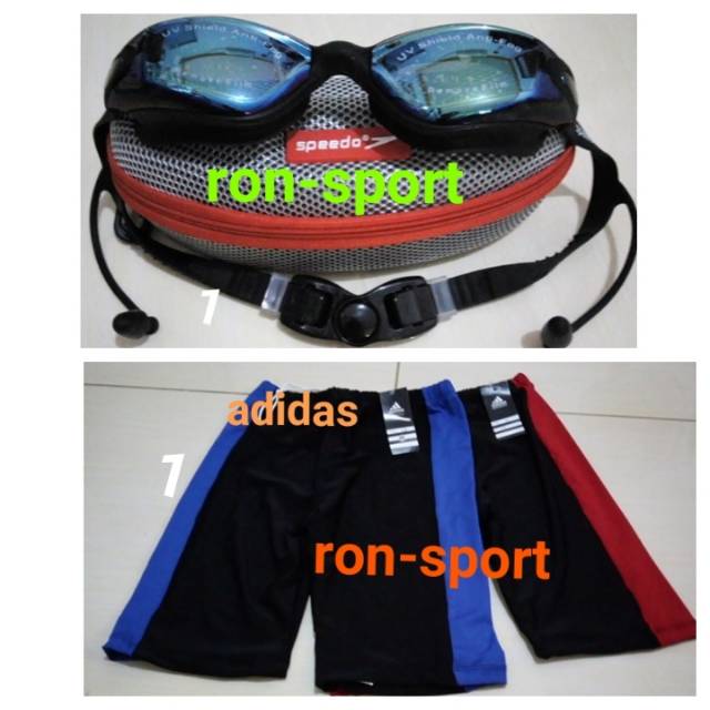 KACAMATA RENANG SPEEDO 866 &,CELANA RENANG ADIDAS