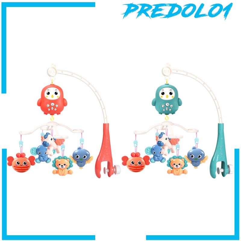 (Predolo1) Mainan Rattle Gantung Dengan Musik + Remote Control Untuk Tempat Tidur Bayi