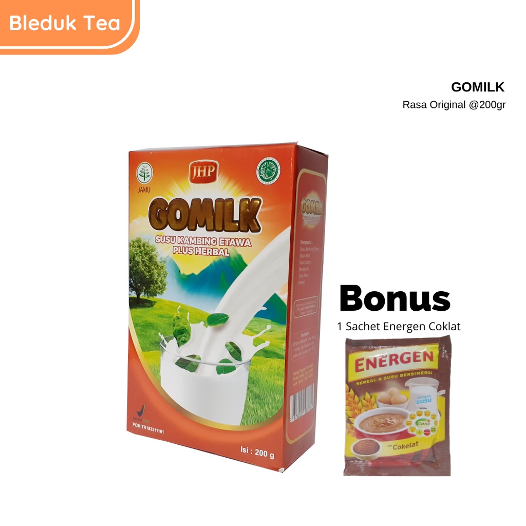 

Gomilk SUSU KAMBING ETAWA BUBUK PLUS HERBAL Plus Daun Kelor Rasa Original 200 gr