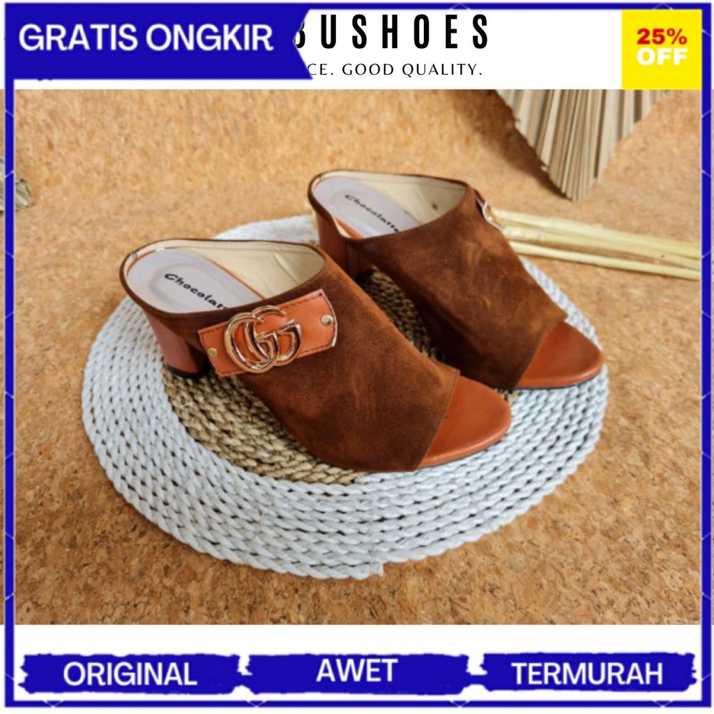 (BAYAR DITEMPAT) TERBARU DAN TERLARIS ML 19 Sepatu Wanita Hak tahu gucci 36/40