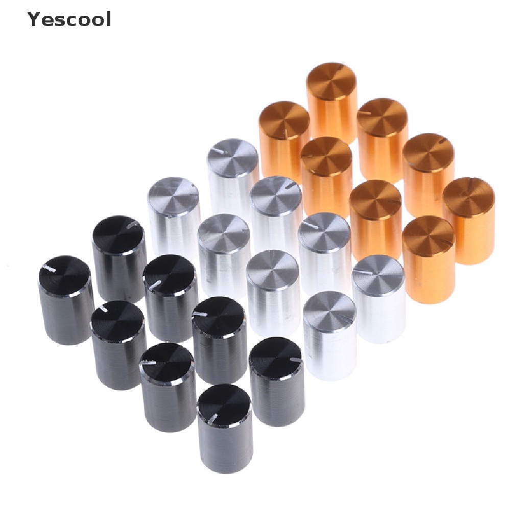 Yescool 8pcs Knob Kontrol Volume Potentiometer Bahan Aluminum Diameter 6mm 10x15mm