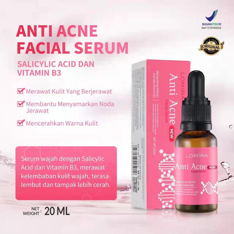 LOMIRA ANTI ACNE FACIAL SERUM | SERUM WAJAH | SERUM ANTI JERAWAT
