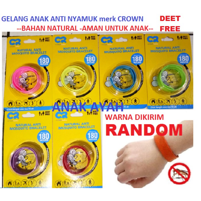  Gelang  anti  nyamuk  anak bahan  alami Crown Shopee Indonesia