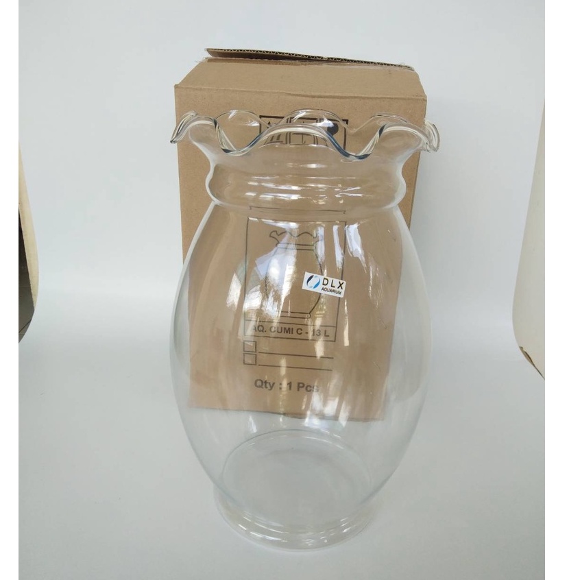 Aquarium / Vas Kaca DLX Cumi / Aquarium Ikan Cupang (13 Liter)