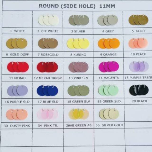 SQ1501 | Sequin ROUND 11mm - 12mm isi &gt;100pcs / bulat