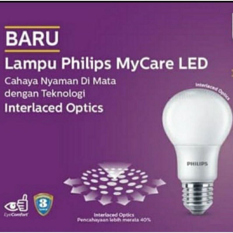 Philips lampu Led bulb 6w Mycare. 6watt