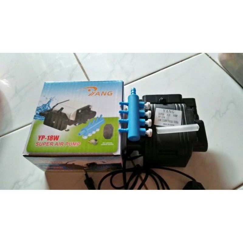 Yang Super Pump YP 18 Watt 25 W Akuarium Aerator 4 dan 6 lubang