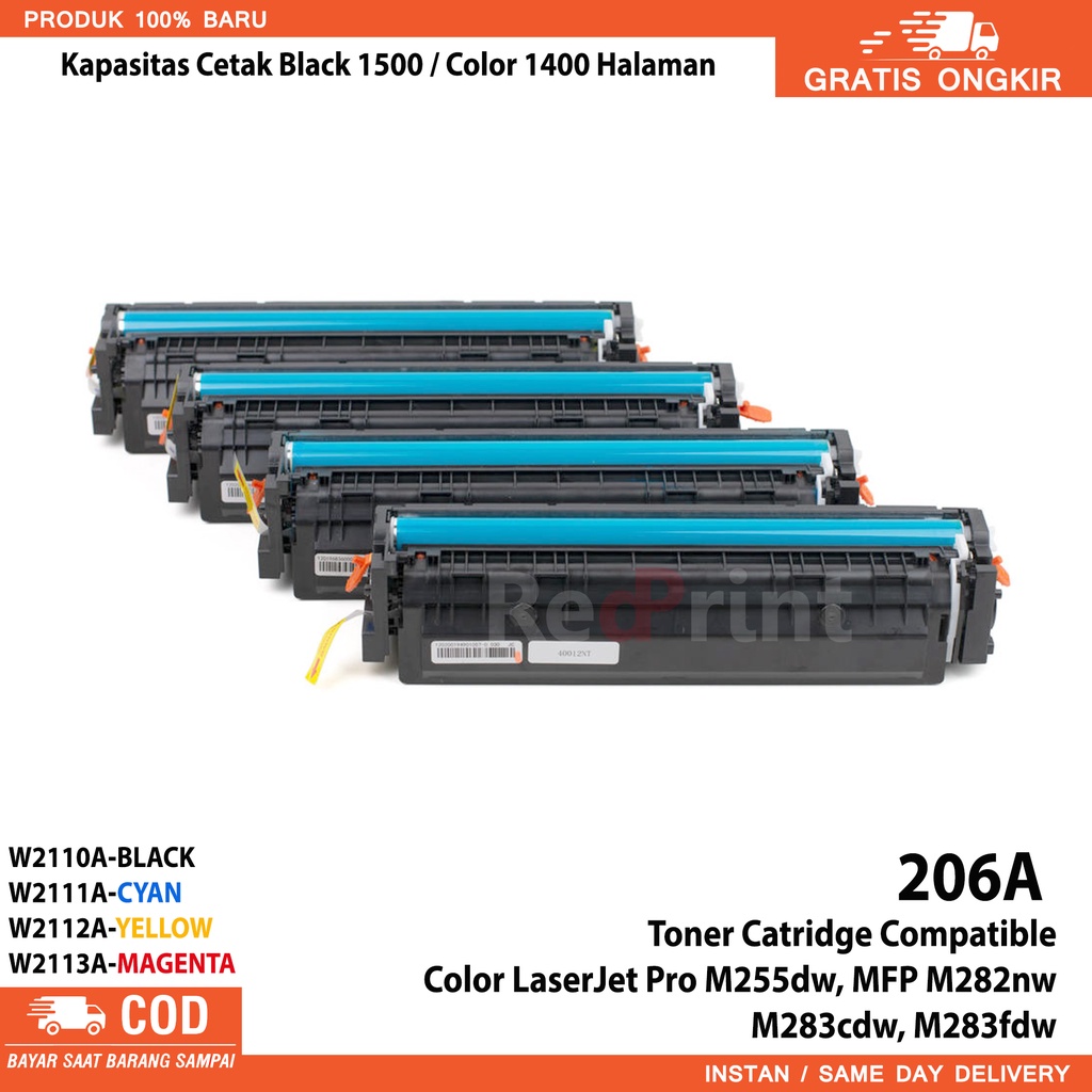 Toner Cartridge 206A Compatible printer Color LaserJet Pro M255dw, MFP M282nw M283cdw, M283fdw