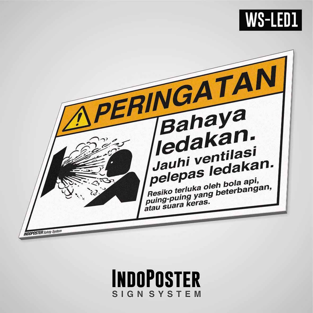 

Safety Sign Rambu K3 PVC ANSI Bahaya Ledakan Jauhi Ventilasi M 45x30cm