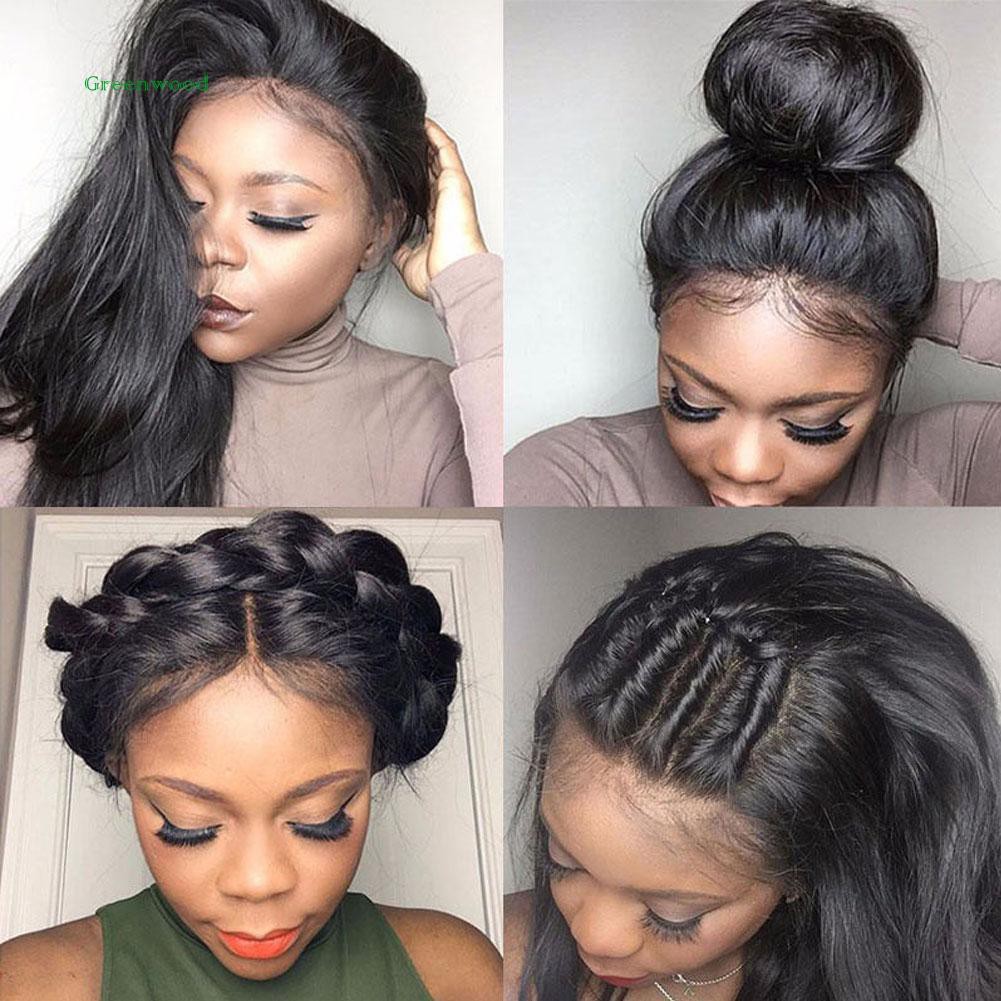 Green Brazilian Women Long Straight Lace Front Wig Natural Cosplay
