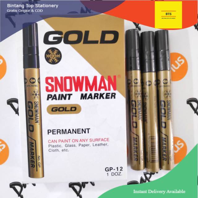 

[BTS] Spidol Permanent Marker SNOWMAN GOLD SILVER WHITE