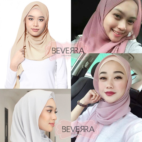 1 Pashmina Plisket crush bubble chiffon malaysia shawl A45 beverra hijab heavy chiffon pleated-2