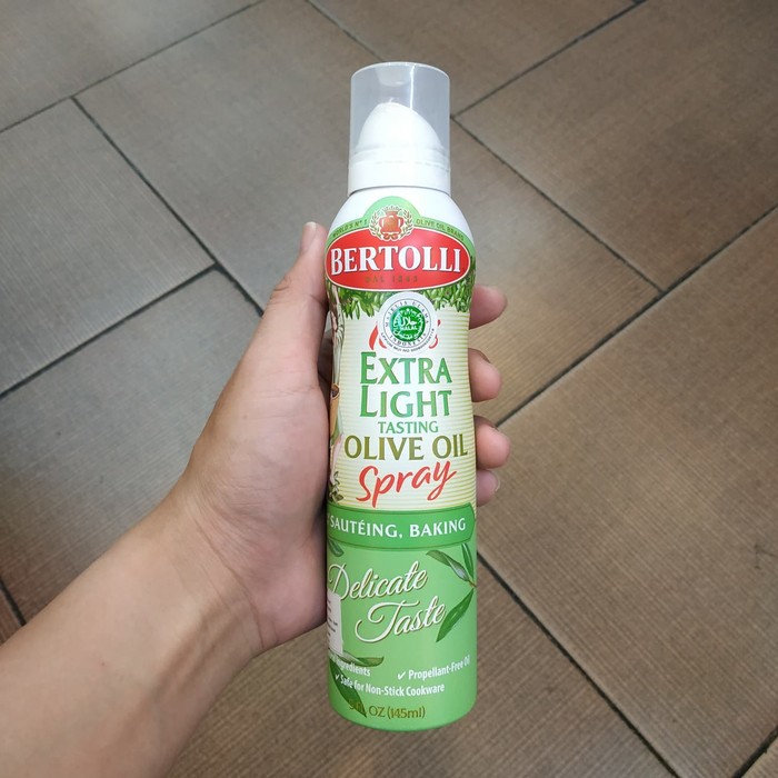 

Bertolli Extra Light Virgin Oil Spray 145 mL. Minyak Zaitun Semprot