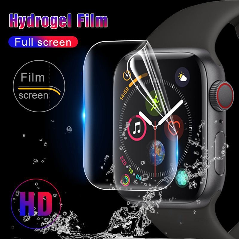 (2 pak) Film Pelindung Layar Cakupan Penuh TPU Tipis kompatibel untuk Apple Watch 45/41/44/40/42/38mm Seri 8/7/SE/6/5/4/3/2/1