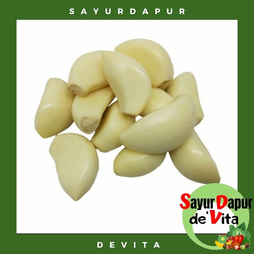 Bawang Putih Kupas,Bersih,  100gr, 250gr, 500 gr