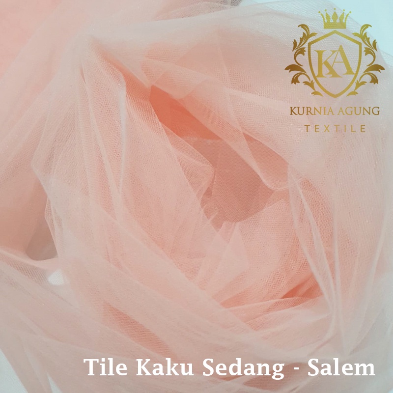 Kain Tile Tulle Kaku Sedang 100cm x 125cm meteran Per Meter Souvenir Dekorasi Wedding Veil Aksesoris-Salem