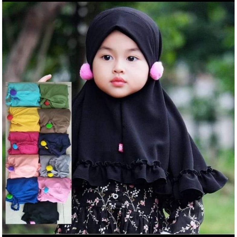 Hijab anak pompom