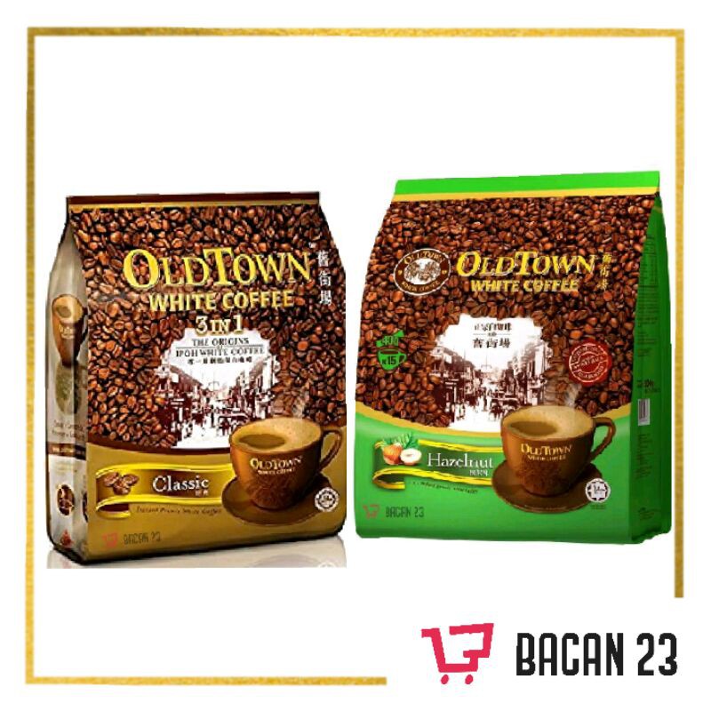 Old Town White Coffe 3in1 (15pcs x 40gr) - (Classic - Hazelnut) / Kopi Bubuk Kemasan / Bacan23