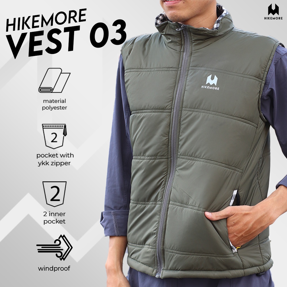 Hikemore Vest 03 Rompi Motor Touring Anti Angin Water Repellent Windbreaker Original