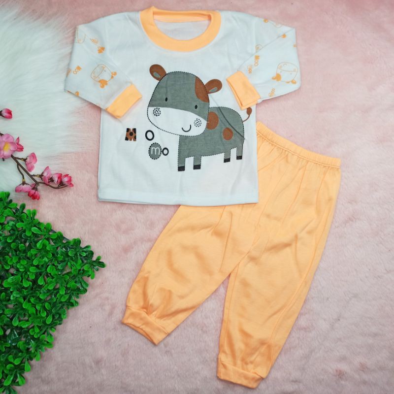 Ss#8002 Piyama Bayi Size 0-12bulan / Baju Tidur Bayi / Pakaian Bayi / Setelan Anak Lengan Panjang