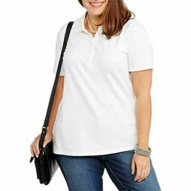 Kaos Wanita Big Size Faded Glory ori import baju wanita putih Polo Shirt Wanita