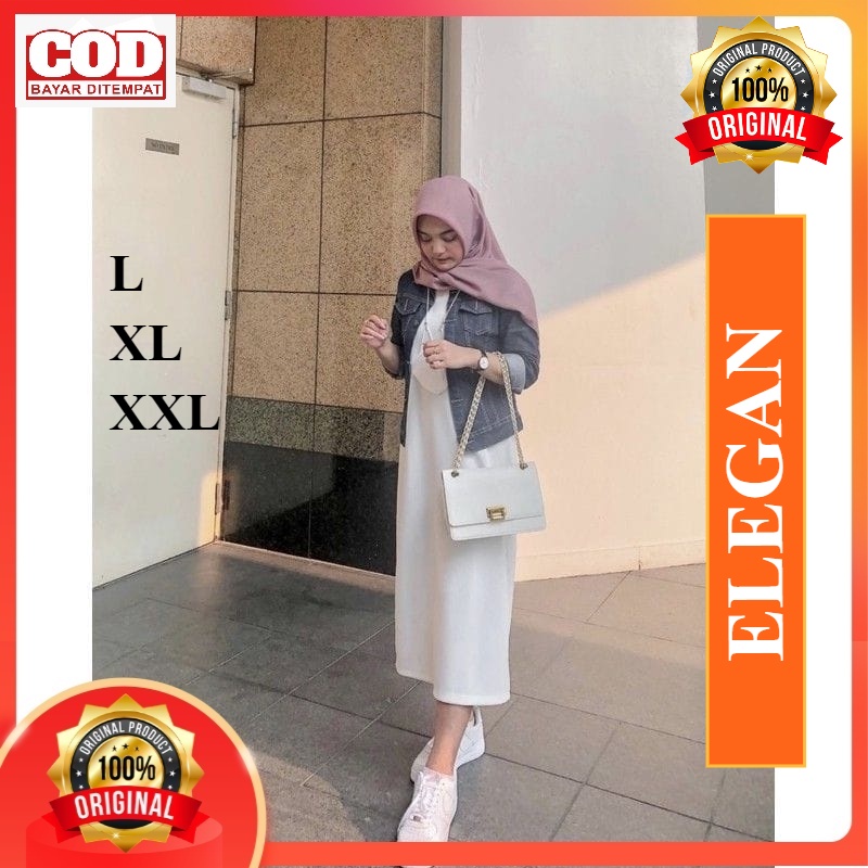 Iner Inner Dress Span Tanpa Lengan Baju Daleman Gamis Panjang Wanita Cewek Perempuan Spandex Rayon P