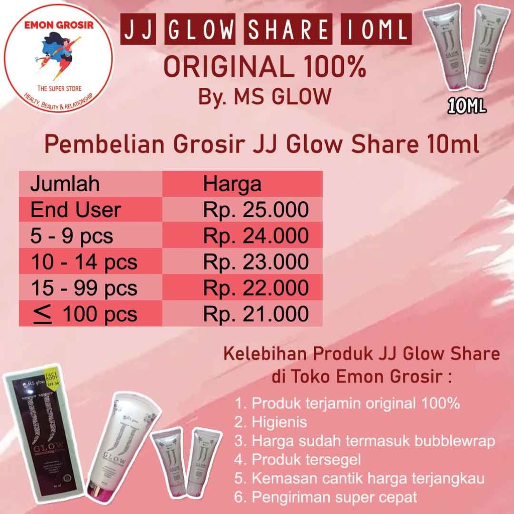 READY JJ GLOW 10 ML SHARE IN TUBE