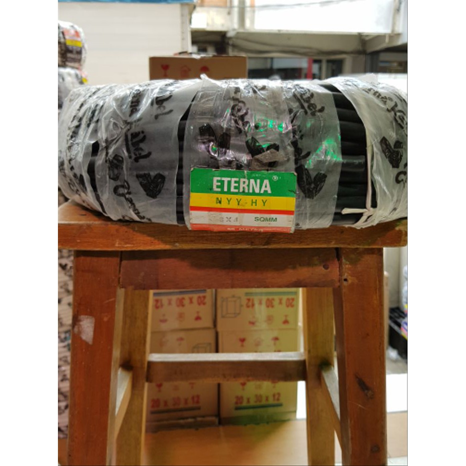 Kabel Listrik Serabut Hitam NYYHY 3 x 4 3x4 Eterna (Meteran) Kabel NYYHY 3 x 4mm 3x4mm Eterna (Meter