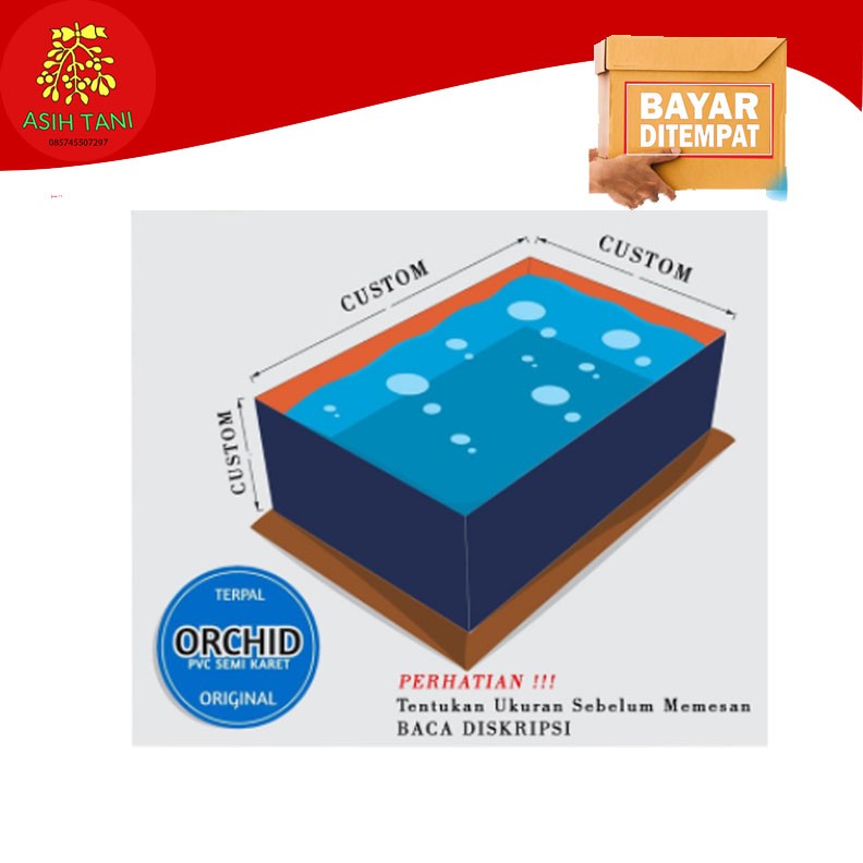 Kolam Terpal Kotak Custom ORCHID PVC Semi Karet