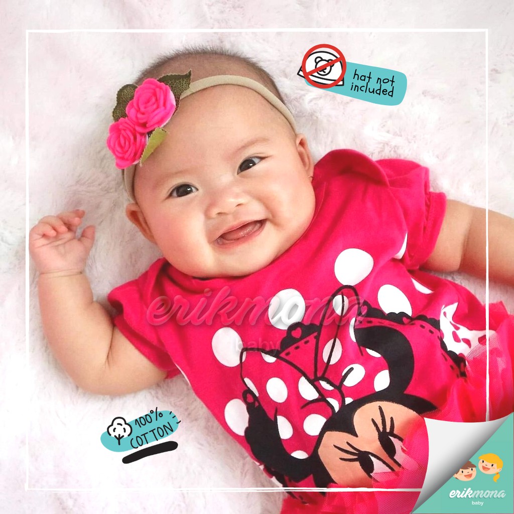 ❤️baju bayi jumper bayi ❤️free celana tutu model karakter minnie polkadot❤️