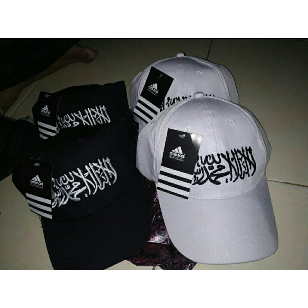 Topi Tauhid wanita pria/ Topi Trucker Murah/ Topi Bordir arab tebal/ Topi dakwah murah