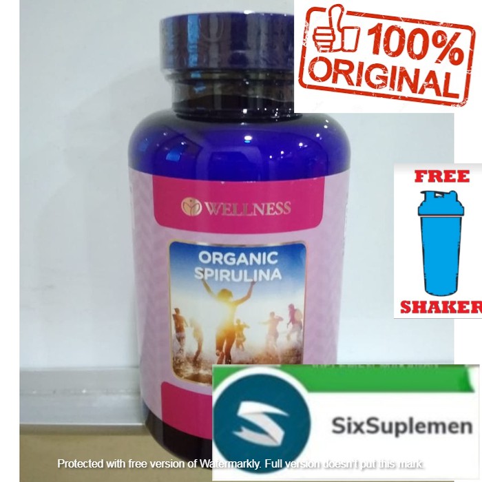 (Bonus Shaker) Wellness Organic Spirulina 90 vegetarian capsules