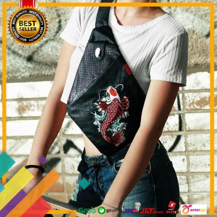 ON SALE.. SKINARMA - IREZUMI CROSS SLINGER JET KARP BLACK ..TERMURAH