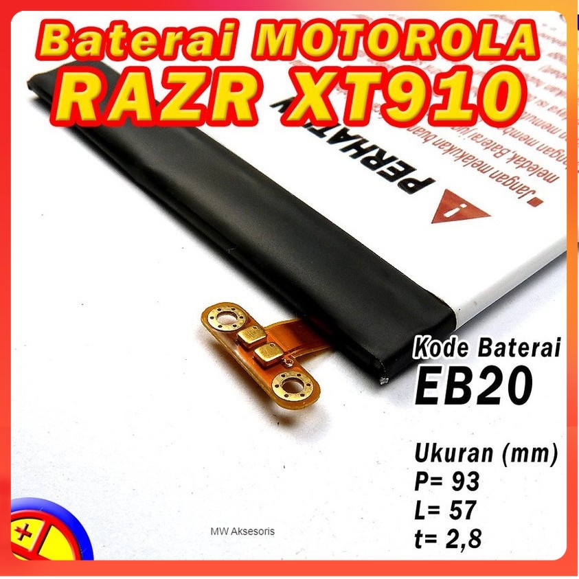 MW Battery Batre Baterai Double Power Mcom Motorola Moto Droid EB20 EB-20 RAZR XT910 XT912