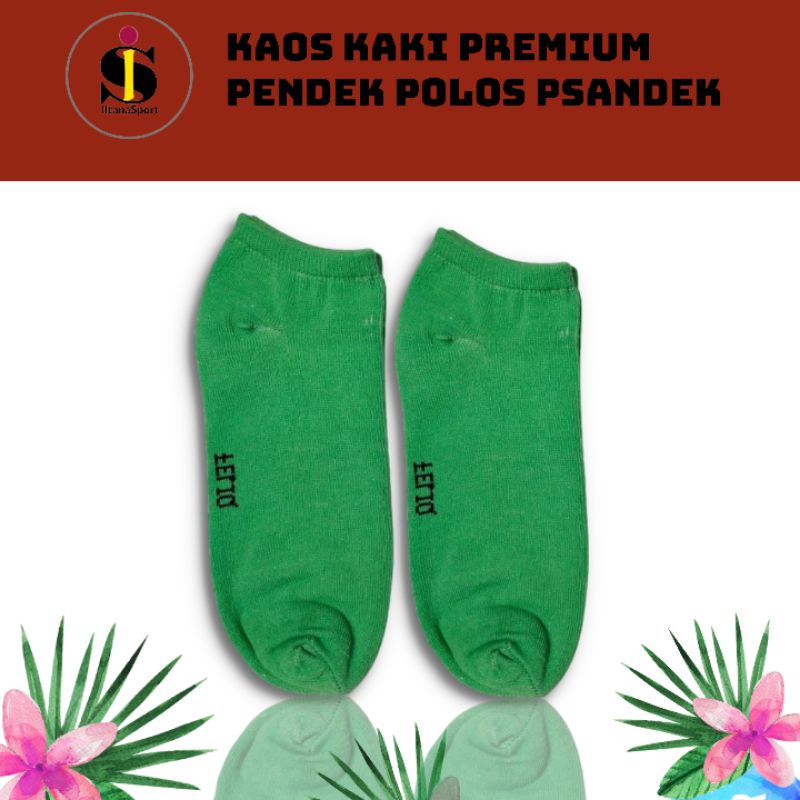 Kaos Kaki Semata Kaki Sport pria dan wanita dewasa/Kaos Kaki Polos Tebal/Kaos Kaki Pendek/Kaos Kaki olah raga-HIJAU