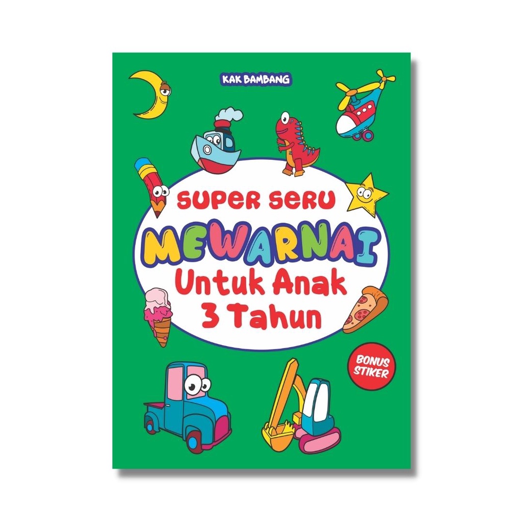 BUKU ANAK : Super Seru Mewarnai Untuk Anak 3 Tahun : Buku Mewarnai : Buku Edukasi Anak