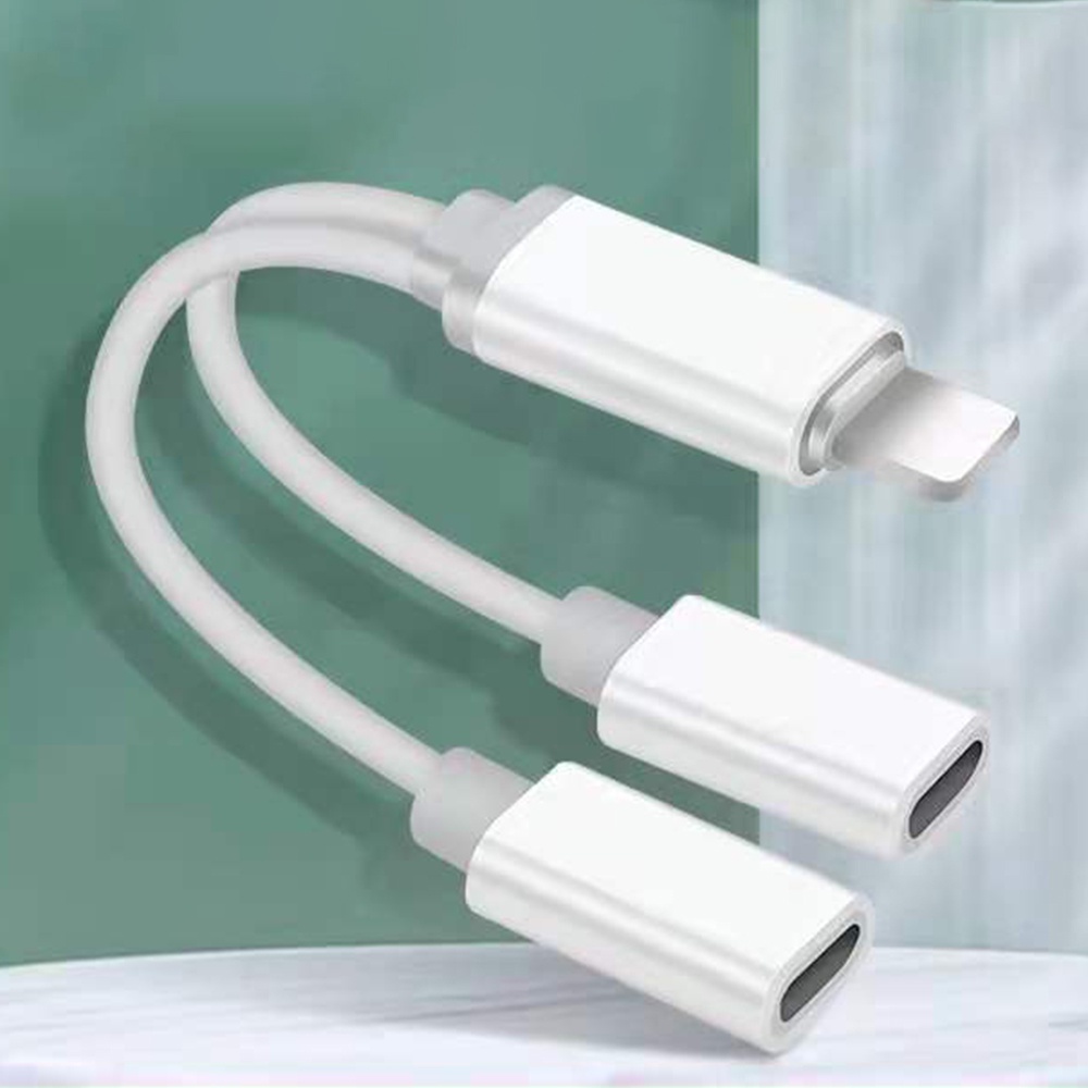 Adapter Cable Mobile Phone Double Lightning 2 in 1 Charging and Listening To Songs