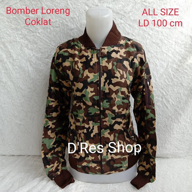 jaket bomber loreng