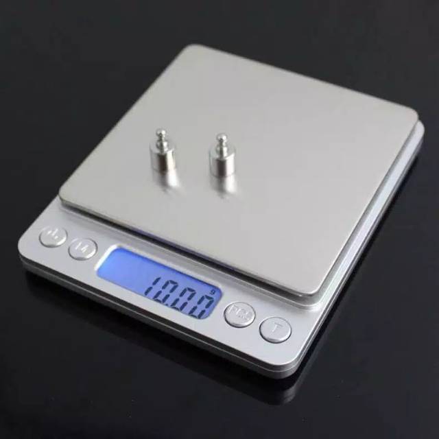 timbangan digital kopi emas bumbu dapur platform scale 2kg 0.1g akurat-silver