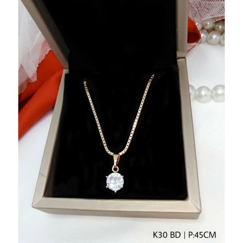 kalung wanita permata diamond zirconia