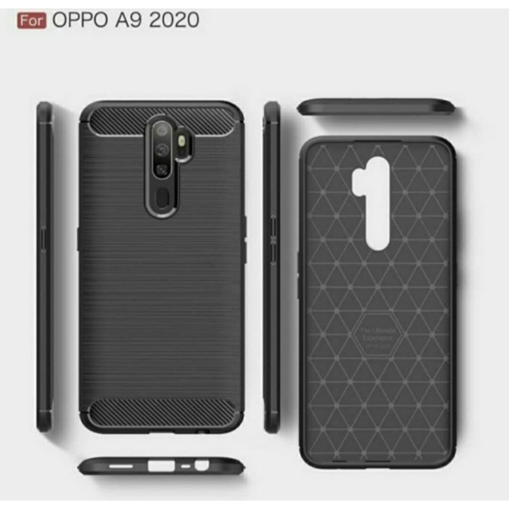 Oppo A9 2020 A5 2020 A53 A57 A39 A83 SOFTCASE SLIM FIT CARBON IPAKY SILICON HITAM CASE HP
