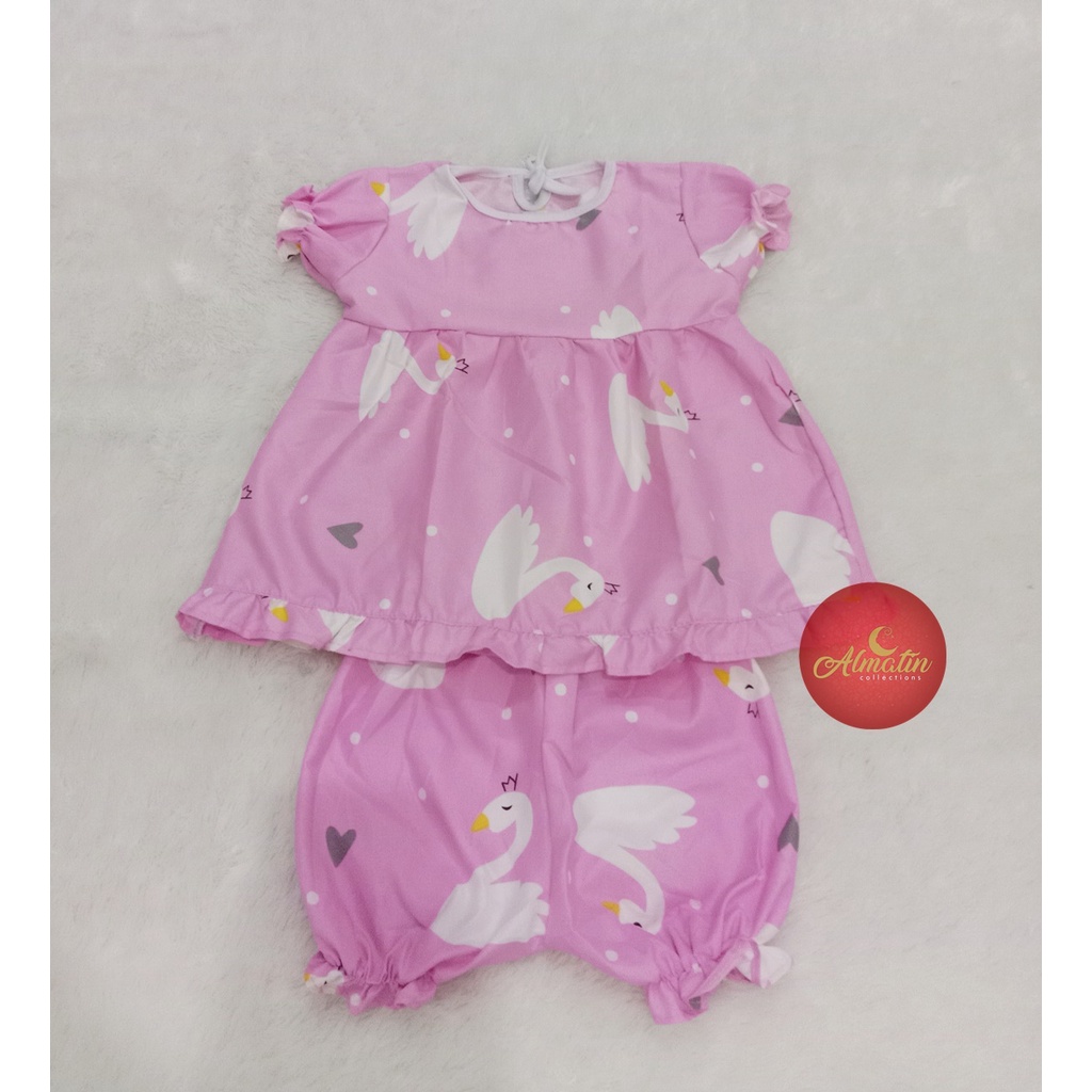 Baju Anak Dres Perempuan / Setelan Dres Bayi 0-12 bulan / Piyama Polymikro