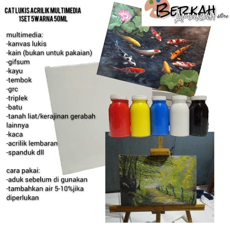 

Best Quality cat lukis 1set 5warna 50ml multymedia