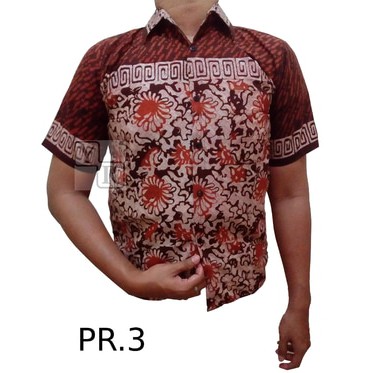 Kemeja/Hem Batik Cap Halus Murah Pria Lengan Pendek