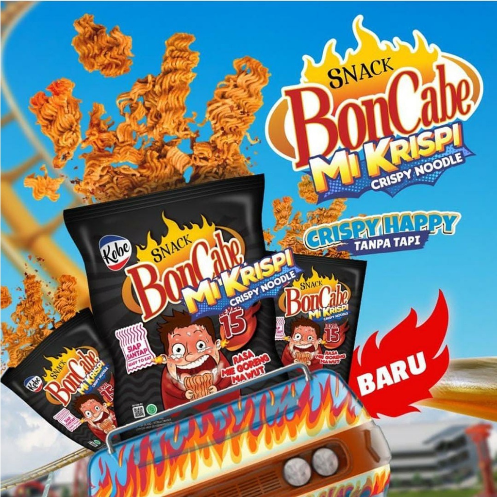 

SNACK BONCABE Mi Krispi | MAKARONI KRISPI PEDAS LEVEL 10 15 / MAKRONI BON CABE Macaroni REGULER PACK [Nuchan's Mart]