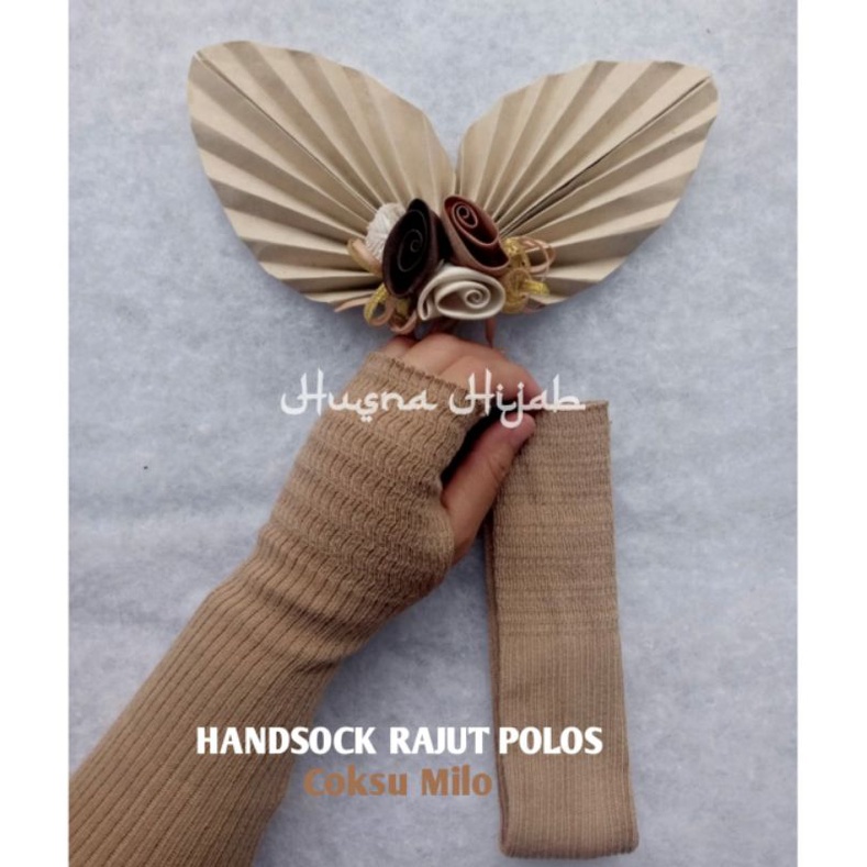 [HUSNA COLLECTION] Handsock Rajut Polos Ecer / Manset Rajut