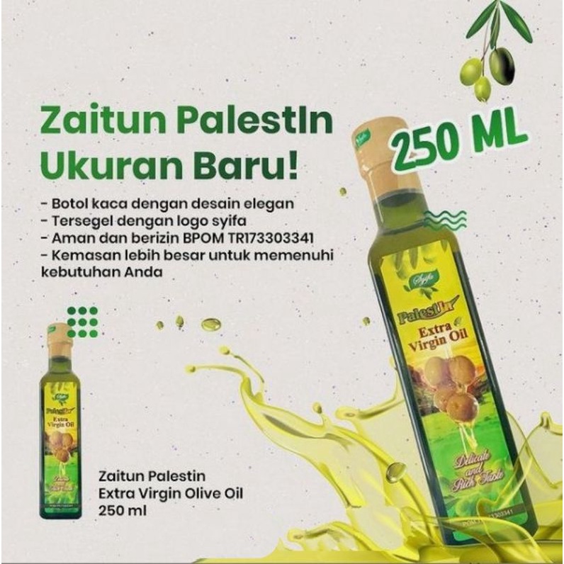 

minyak zaitun extra virgin oil 250 ml palestin syifa murni original