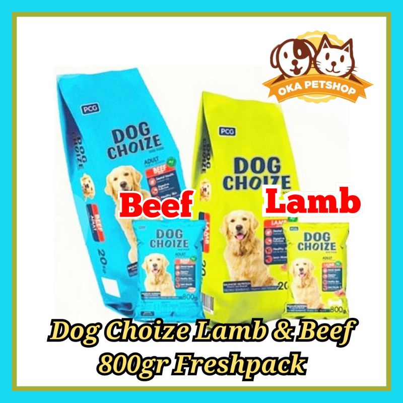 Dog Choize Beef &amp; Lamb 800gr Freshpack / Makanan Anjing Dog Choize / Dog Food