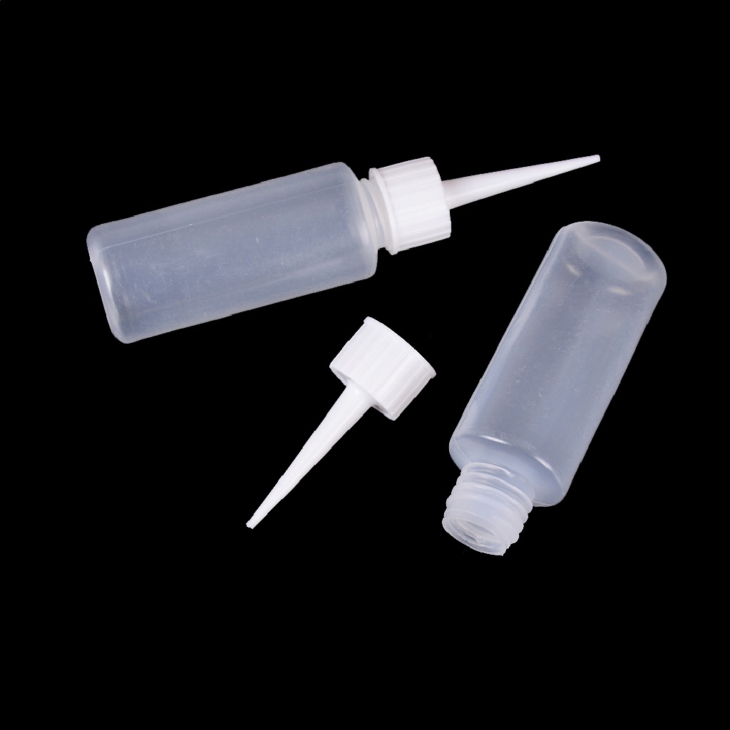 2pcs Botol Plastik Kosong 50ml Dengan Jarum Untuk Cairan Dropper