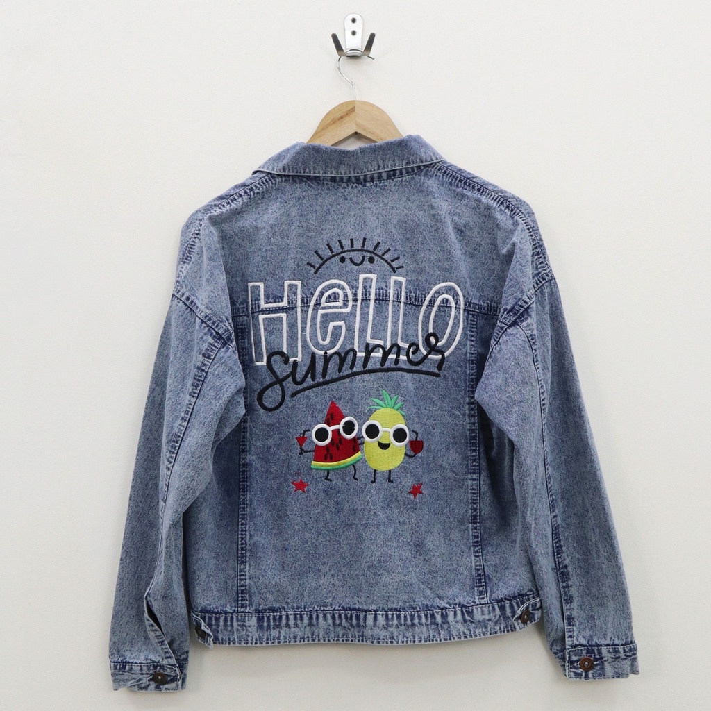 Oversize hello summer jacket jeans - Thejanclothes